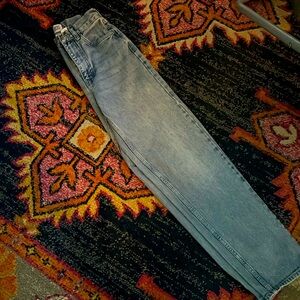 High rise baggy jeans. Super comfortable.